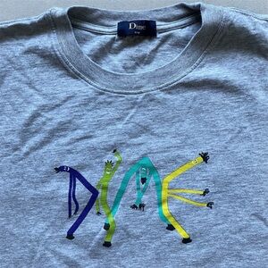 Dime Tubeman Skate Tee Shirt Medium Streetwear Skateboarding graphic gray